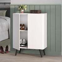 Sapateira 2 Portas Retrô Nina Branca/preta