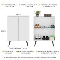 Sapateira 2 Portas Retrô Nina Branca/preta - 5