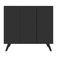 Armário Lavanderia Retrô Com 3 Portas 90 Cm Mp5033 Preto - 6