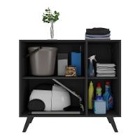 Armário Lavanderia Retrô Com 3 Portas 90 Cm Mp5033 Preto - 7