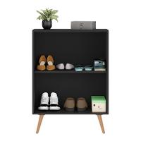 Sapateira 2 Portas Retrô Com Espelho Nina Preta/natural - 1