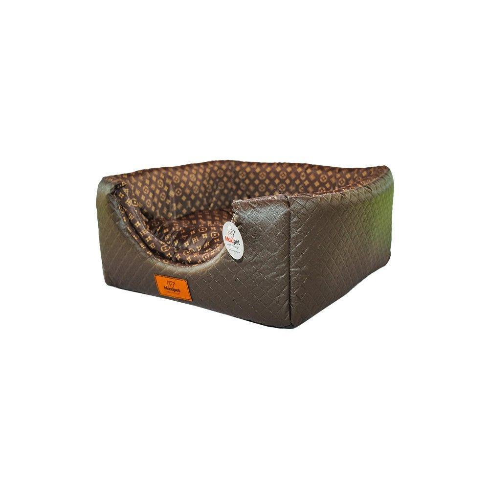Cama Para Cachorro Toca Quadrada Em Corino + Poliéster Marrom Escuro Lv Grande (g) 50 X 50 X 50 Cm - 6