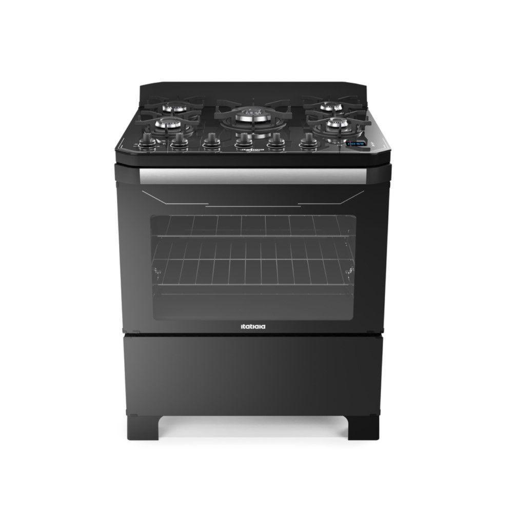 Fogão 5 Bocas Itatiaia Itamaster Digital Preto A Gás Com Tripla Chama - 1