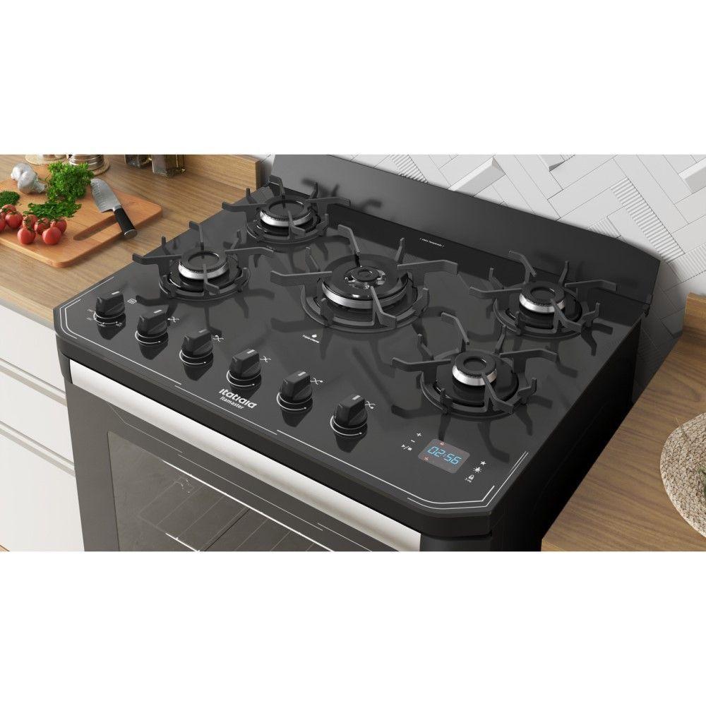 Fogão 5 Bocas Itatiaia Itamaster Digital Preto A Gás Com Tripla Chama - 7