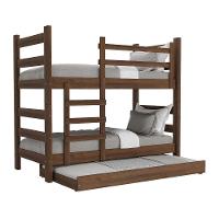 Treliche Madeira Maciça Vira 2 Camas Com Colchões Inclusos Dubai Multimóveis Cr35107 Imbuia Imbuia - 1