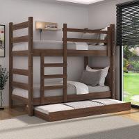 Treliche Madeira Maciça Vira 2 Camas Com Colchões Inclusos Dubai Multimóveis Cr35107 Imbuia Imbuia - 4