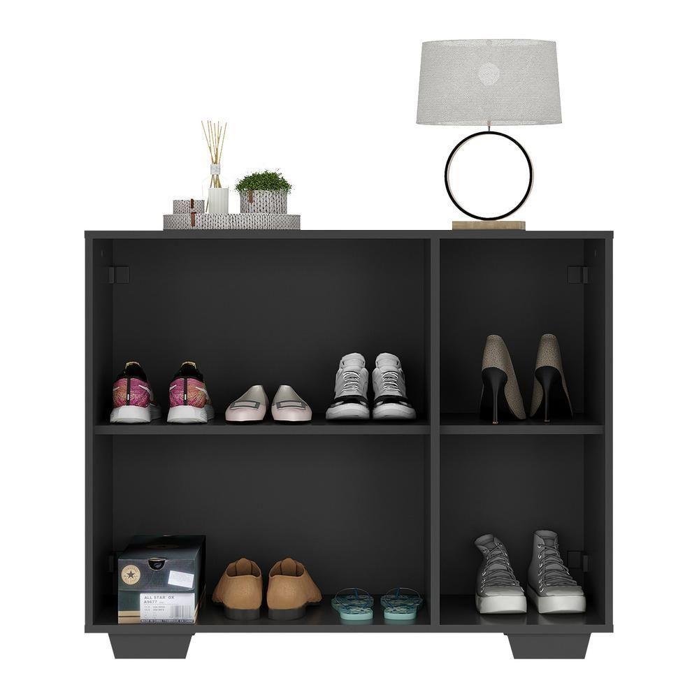 Sapateira Com Espelho 3 Portas Nina Mp6023 Preta - 3