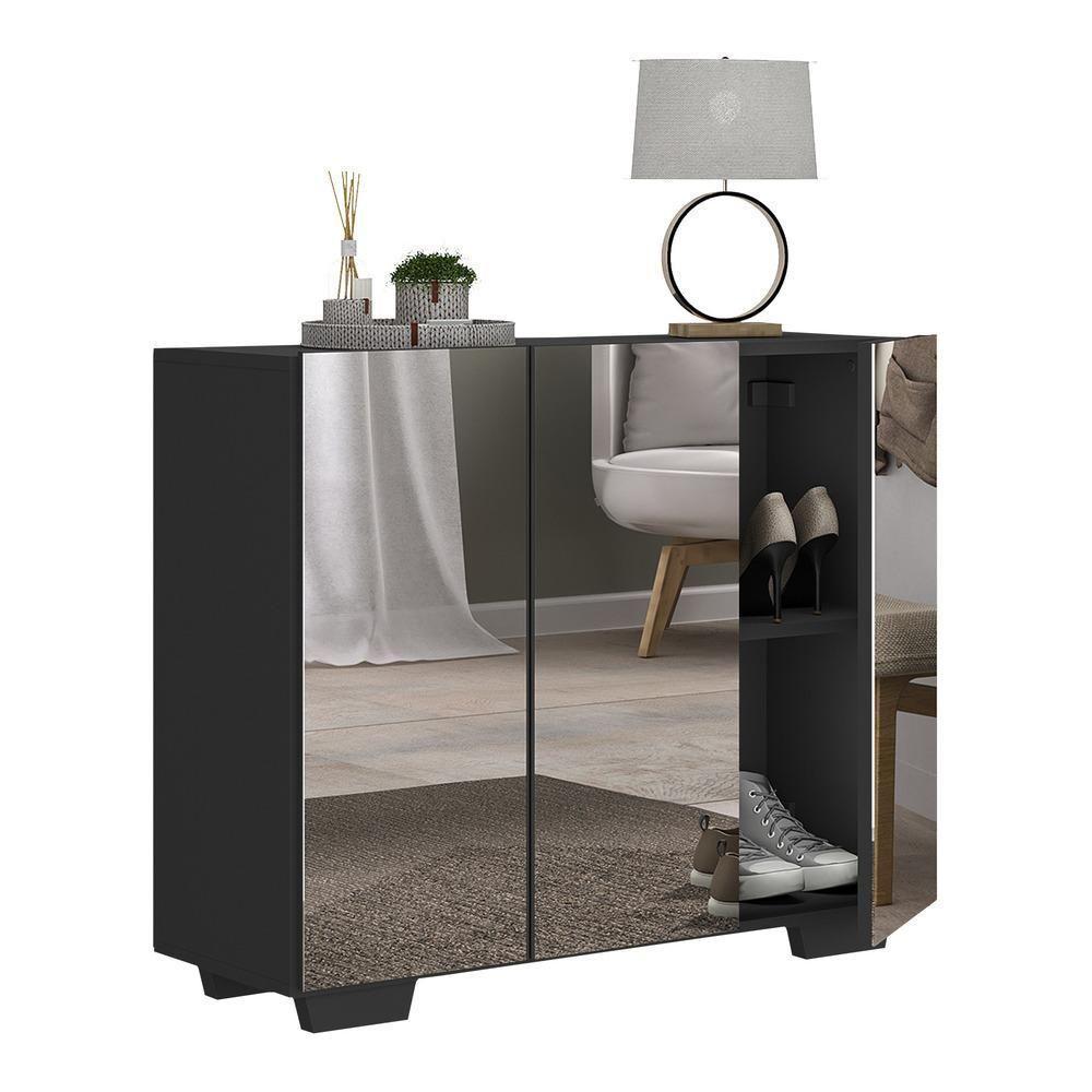 Sapateira Com Espelho 3 Portas Nina Mp6023 Preta - 6