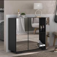 Sapateira Com Espelho 3 Portas Nina Mp6023 Preta - 1