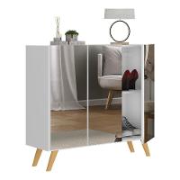 Sapateira Retrô Com Espelho 3 Portas Mp6022 Branca Natural - 6