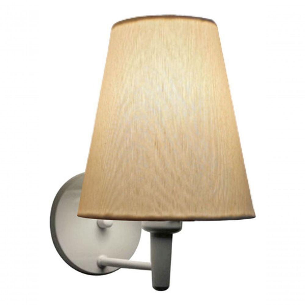 Arandela Cone Md-2007 Base Branco Cúpula Em Tecido 20/08x18cm Algodão Crú - Bivolt - 3