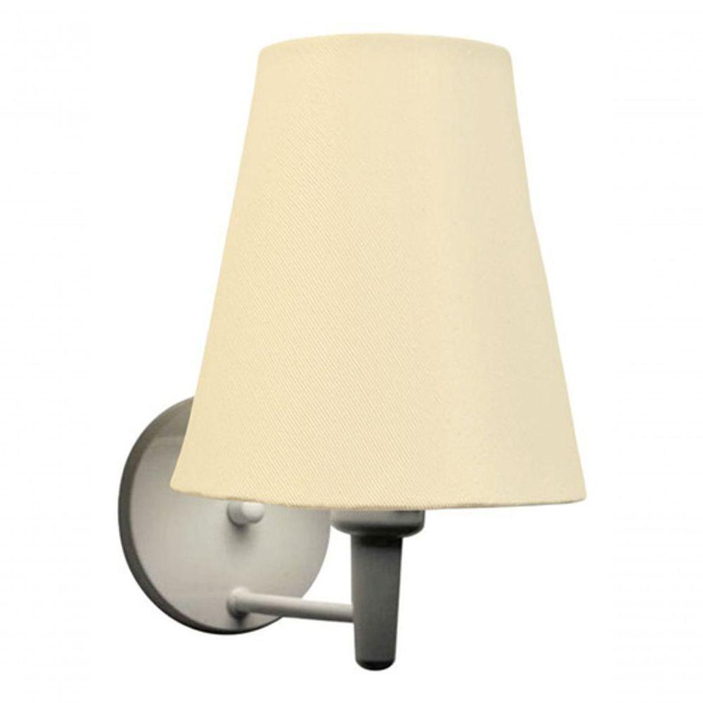 Arandela Cone Md-2007 Base Branco Cúpula Em Tecido 20/08x18cm Algodão Crú - Bivolt - 5