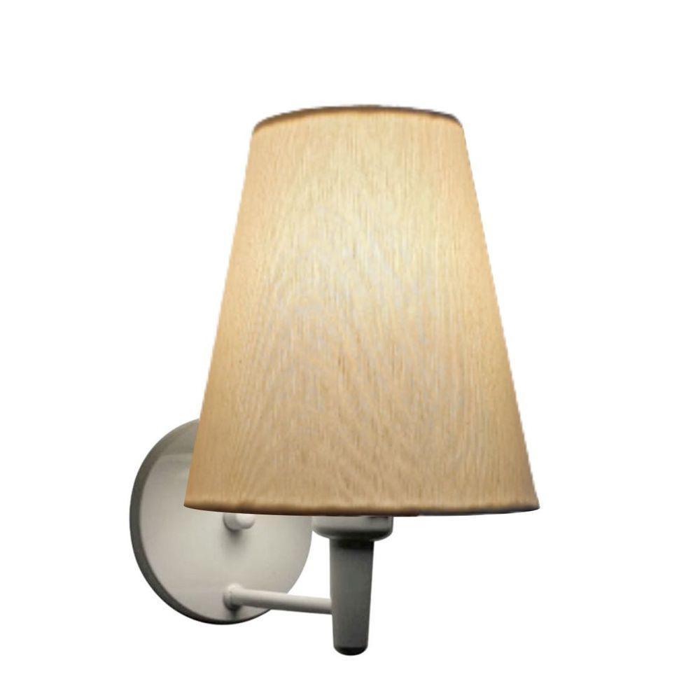 Arandela Cone Md-2007 Base Branco Cúpula Em Tecido 20/08x18cm Algodão Crú - Bivolt - 6