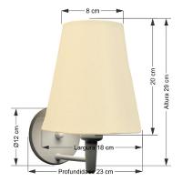 Arandela Cone Md-2007 Base Branco Cúpula Em Tecido 20/08x18cm Algodão Crú - Bivolt