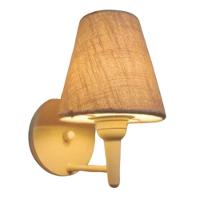 Arandela Cone Md-2004 Base Branco Cúpula Em Tecido 14/14x07cm Rustico Bege - Bivolt - 1