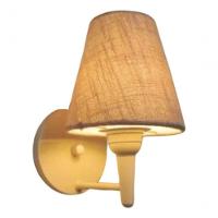 Arandela Cone Md-2004 Base Branco Cúpula Em Tecido 14/14x07cm Rustico Bege - Bivolt