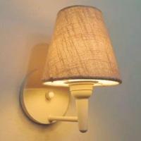 Arandela Cone Md-2004 Base Branco Cúpula Em Tecido 14/14x07cm Rustico Bege - Bivolt - 5