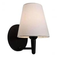 Arandela Cone Md-2004 Base Preto Cúpula Em Tecido 14/14x07cm Branco Tela - Bivolt