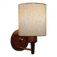 Arandela Cilíndrica Md-2009 Base Cobre Cúpula Em Tecido 14x15cm Linho Bege - Bivolt - 5