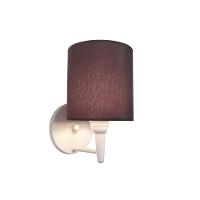 Kit-2 Arandela Cilíndrica Md-2009 Base Branco Cúpula Em Tecido 14x15cm Café - Bivolt - 3