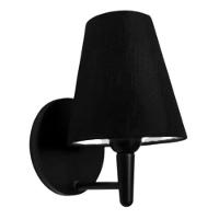 Kit-3 Arandela Cone Md-2004 Base Preto Cúpula Em Tecido 14-14x07cm Preto - Bivolt - 2