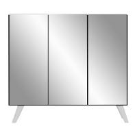 Sapateira Retrô Com Espelho 3 Portas Mp6022 Preta Branca - 2