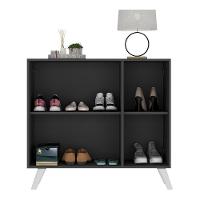 Sapateira Retrô Com Espelho 3 Portas Mp6022 Preta Branca - 3