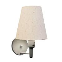 Kit-2 Arandela Cone Md-2013 Branco C- Inter Liga E Desl Cúpula Em Tecido Linho Bege - Bivolt