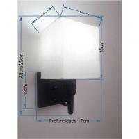 Arandela Quadrada Vivare Md-2019 Base Preto Com Interruptor Cúpula Em Tecido - Bivolt Preta-branco 127-220v - 5