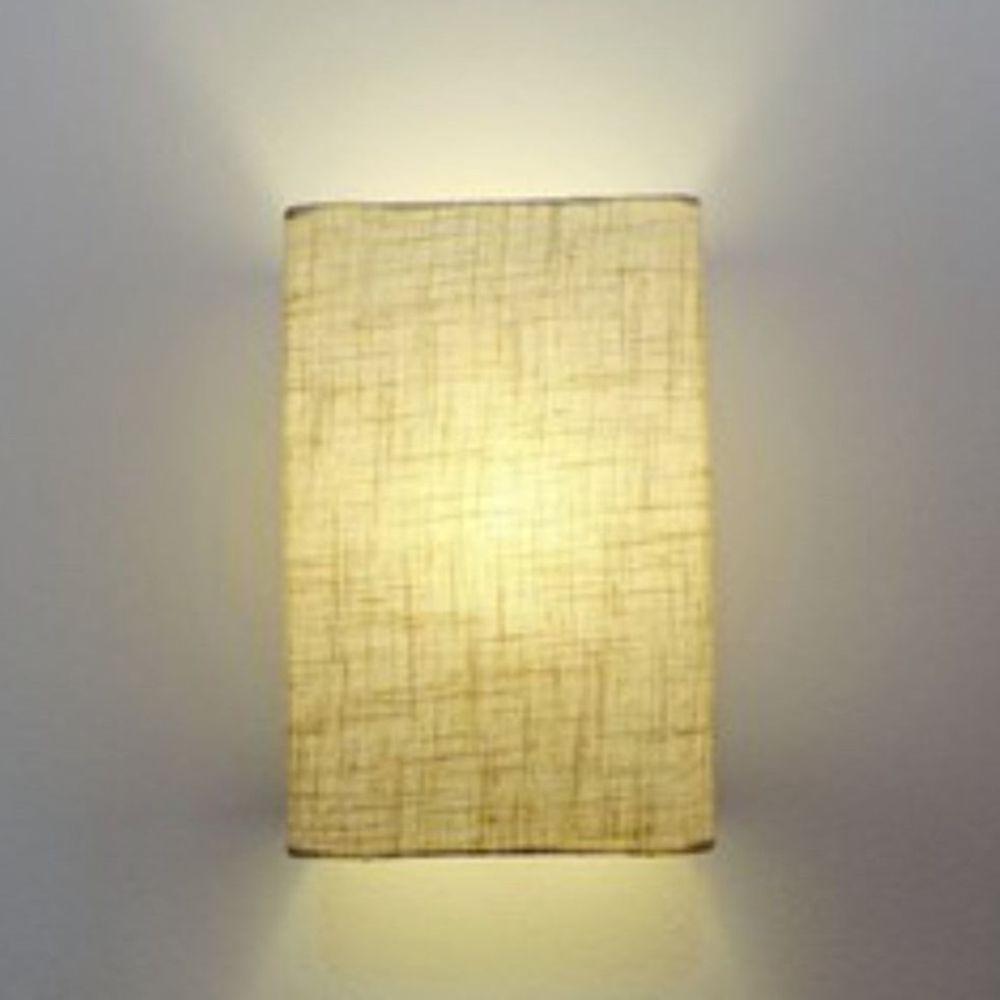 Arandela Retangular Retro Vivare Md-2029 Cúpula Em Tecido 18x10x30cm - Bivolt Rustico-bege 127-220v - 3