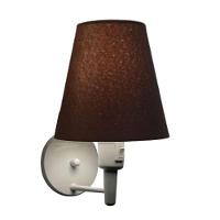 Kit-2 Arandela Cone Md-2013 Branco C- Inter Liga E Desl Cúpula Em Tecido Café - Bivolt - 2