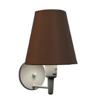 Kit-2 Arandela Cone Md-2013 Branco C- Inter Liga E Desl Cúpula Em Tecido Café - Bivolt