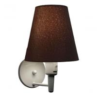 Kit-2 Arandela Cone Md-2013 Branco C- Inter Liga E Desl Cúpula Em Tecido Café - Bivolt - 6