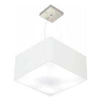 Lustre Pendente Quadrado Vivare Md-4195 Cúpula Em Tecido 25/40x40cm - Bivolt Branco 127/220v - 3
