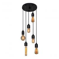 Lustre Pendente Luminária Retro Md-4162/6 Suporte Para Lâmpada / Não Inclusa - Bivolt - 6