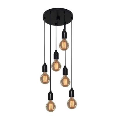 Lustre Pendente Luminária Retro Md-4162-6 Suporte Para Lâmpada / Não Inclusa - Bivolt
