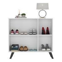 Sapateira Retrô Com Espelho 3 Portas Mp6022 Branca Preta - 3