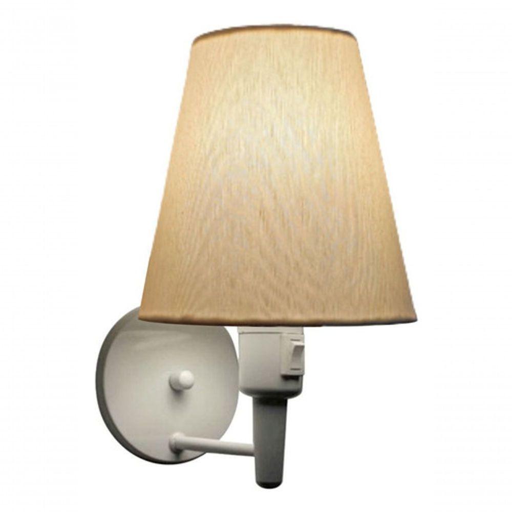 Arandela Cone Md-2013 Branco C- Inter Liga E Desl Cúpula Em Tecido Algodão Crú - Bivolt - 4