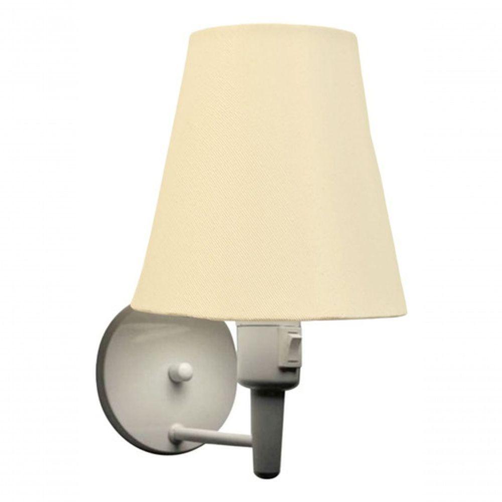 Arandela Cone Md-2013 Branco C- Inter Liga E Desl Cúpula Em Tecido Algodão Crú - Bivolt - 6