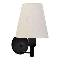 Kit-2 Arandela Cone Md-2013 Preto C- Inter Liga E Desl Cúpula Em Tecido Linho Bege - Bivolt - 8