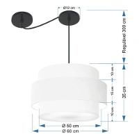 Lustre Sala De Jantar Com Desvio Vivare Md-4401 Cúpula Em Tecido 60cm Branco 127/220v - 9
