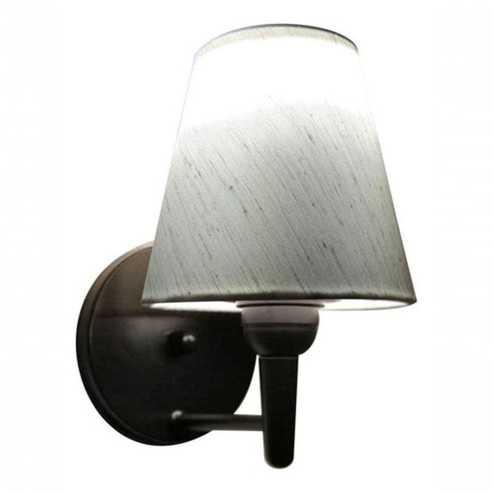 Arandela Cone Md-2004 Base Preto Cúpula Em Tecido 14-14x07cm Linho Bege - Bivolt - 4