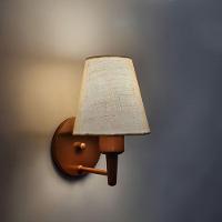 Arandela Cone Md-2004 Base Cobre Cúpula Em Tecido 14-14x07cm Rustico Bege - Bivolt - 7