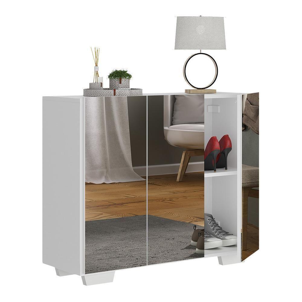 Sapateira Com Espelho 3 Portas Nina Mp6023 Branca - 6