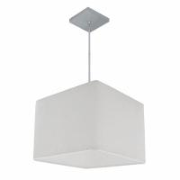 Lustre Pendente Quadrado Vivare Md-4059 Cúpula Em Tecido 21/35x35cm - Bivolt Branco 127/220v - 1