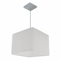 Lustre Pendente Quadrado Vivare Md-4059 Cúpula Em Tecido 21/35x35cm - Bivolt Branco 127/220v