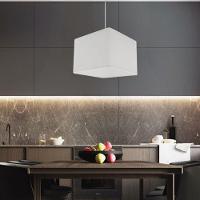 Lustre Pendente Quadrado Vivare Md-4059 Cúpula Em Tecido 21/35x35cm - Bivolt Branco 127/220v - 7