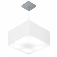 Lustre Pendente Quadrado Vivare Md-4020 Cúpula Em Tecido 21/35x35cm - Bivolt Branco 127/220v - 1