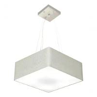 Lustre Pendente Quadrado Md-4196 Cúpula Em Tecido 15/45x45cm Rustico Cinza - Bivolt - 3