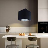 Lustre Pendente Quadrado Vivare Md-4223 Cúpula Em Tecido 15/13x13cm - Bivolt Preto 127/220v - 6